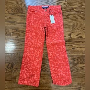 Vineyard Vines Red Anchor Corduroy Pants Flare Nautical Girls Sz 8
